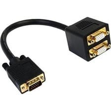 Image of Startech 1 Ft Vga To 2X Vga Video Splitter Cable M/F Db-15 Male Video Db-15 Fema