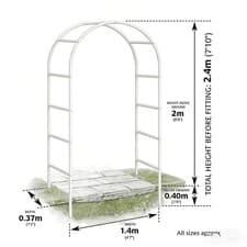 Image of 2.4 M Garden Arch Trellis Metal Tubular Frame Climbing Plant Archway Arbour UK🔥