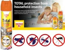 Image of Zero In Total Flying Insect Killer Crawling Fast Contact Spray Indoor 300ml UK