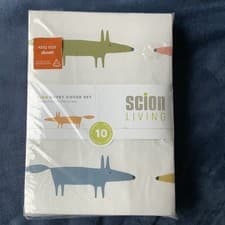 Image of SCION Mr Fox King Size Reversable Duvet Cover Set New RRP £85 100% Cotton