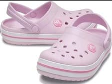 Image of Crocs Unisex Kids Crocband K Clogs, Ballerina Pink, 2 UK New with tags