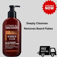 Image of L'Oreal Men Expert Barber Club 3-in-1 Beard, Hair & Face Wash, 200ml
