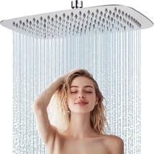 Image of 12 Inch All Metal Extra Large Rain Shower Head, Rectangle Shower Head for Full
