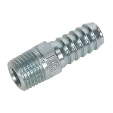 Image of Sealey Screwed Tail Piece Male 1/4"BSPT - 3/8" Hose Pack of 5 Air Line Fittings