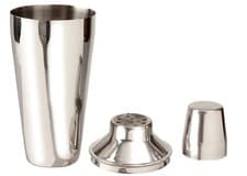 Image of Cocktail Shaker Manhattan Style Stainless Steel 3 Piece Built in Strainer 750ml