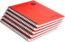 Image of 5 Star Manuscript Book Wirebound 70gsm Ruled 160 Pages A5 , Red