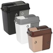 Image of 40L/60L/100L Duo Kitchen Bin Waste Garbage Can 2 Compartments w/ Base Connectors