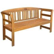 Image of Outdoor Wooden Solid Acacia Wood Garden Bench 2 3 Seater Patio Chair Benches