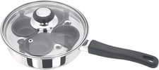 Image of Four-Cup Egg Poacher & Frying Pan Lid & Stay Cool Handle Stainless Steel 20cm