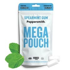Image of Spearmint Chewing Gum - Xylitol Sugar Free Mega Pouch 220 Gum Pieces Peppersmith