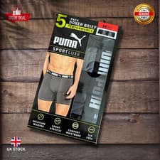 Image of NEW PUMA Boxer Shorts Briefs Mens Stretch Logo Boxers 5 Pack Sport SIZE MEDIUM