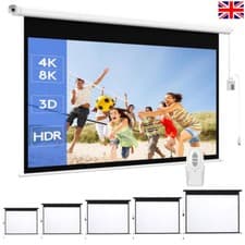 Image of 72/84/92/100/120 inch Electric/Manual Pull-Down Projector Screen Home Cinema C