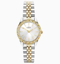 Image of Ladies Two Tone Watch with Added Bling Silver & Gold Tone By Limit Model 6292