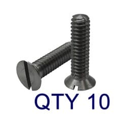 Image of 1/4" BSW x 1" Steel Slotted Countersunk Screw - Pack 10 - UK Manufacturer