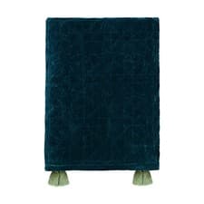Image of Morris & Co Honeysuckle and Tulip Teal 125x220cm Quilted Throw