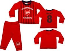 Image of Arsenal FC Kids Personalised Option Pyjamas 12-18m-3-4Y Long PJs