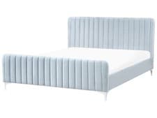 Image of Bed Velvet LUNAN 180 x 200 cm (EU Super King) Light Blue