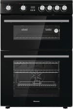 Image of Hisense HDE3211BBUK 60cm Electric Cooker with Ceramic Hob-Black , A Rated Double