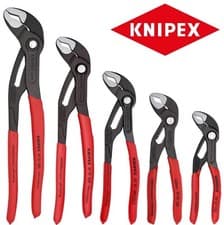 Image of Knipex Cobra 5 Piece Water Pump Pliers Set Push Button Adjustable 00 19 55 S5   
