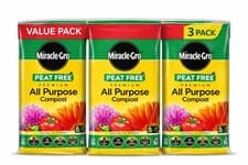 Image of 3x 50L Peat Free All Purpose Compost Organic Potting Soil for Plants & Garden