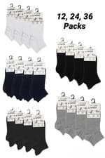 Image of Ankle Socks Unisex Sports Trainer Liner Soft Cotton Low Cut 12, 24, 36 Pack New