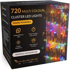 Image of Cluster Christmas Tree Lights Indoor Outdoor Timer 480/720/1000/2000/3000 LED