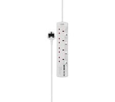Image of LOGIK 2M Surge Protected 4-Socket Extension Lead with 2x USB-A & 2x USB-C Ports