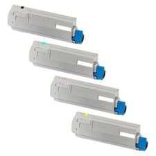 Image of PRINTER LASER TONER CARTRIDGE 4 PACK/SET COMPATIBLE - OKI C5600/C5700