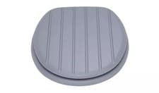 Image of Grey Tongue & Groove MDF Wooden Toilet Seat with Strong Chrome Plated Hinges
