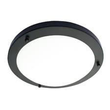 Image of Delphi LED Bathroom Ceiling Light 12W | IP44 Matt Black | 600lm 4000K Flush