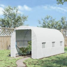 Image of Steel Frame Garden Greenhouse Walk-in Grow Polytunnel Planting Anti-UV 3.5Lx2W m
