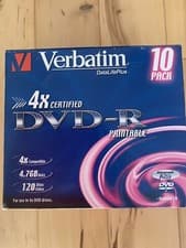 Image of Verbatim 10 Pack DVD-R 4x 4.7 GB PRINTABLE 10 pack