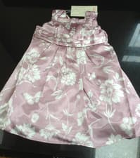 Image of MONSOON PINK PIA  SATIN FLORAL LONG DRESS. AGE 6 TO 12 MONTHS. NEW WITH TAG.