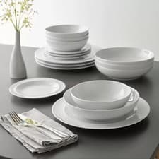 Image of White by Denby 16 Piece Porcelain Dinnerware Set