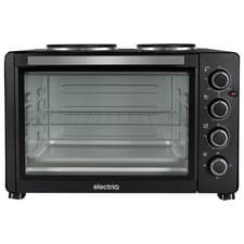 Image of electriQ 45L Mini Oven with Dual Hotplates 1600W, 230°C, Black