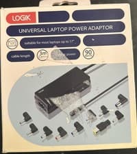 Image of Logik Universal Laptop Power Adapter – 90W, 19V DC, 3m Cable – New (Open Box)