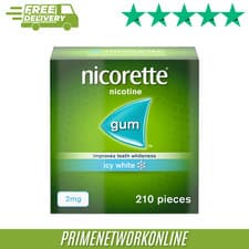 Image of Nicorette Gum 2mg Icy White – 210 Pieces 100% ORIGINAL ⭐⭐⭐⭐