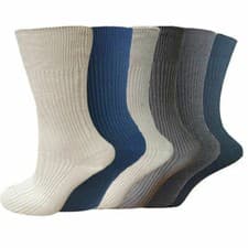Image of Mens Sports Socks 6 Pairs Cotton Rich Cushioned Everyday Crew Socks UK Size 6-11