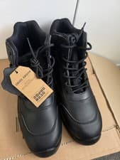 Image of Contractor Unisex Steel Toe Cap Safety Boots Black leather | SIZE 10