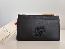 Image of Ted Baker purse Card Holder black zip leather purse new season NEW WITH TAGS