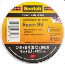 Image of Electrical Tape 3M Scotch Super 88 Tape 19mmx20m Black Pk 10 