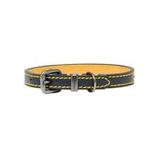 Image of Joules Dog Collar Navy Leather Medium Soft Adjustable Strong