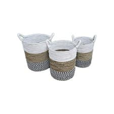 Image of storage basket Set Of 3 seagrass Baskets ( Large, Medium, and Small)