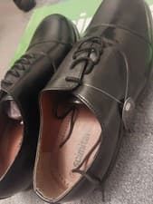 Image of Size 10 UK Scimitar Mens Air Cadet RAF Parade Shoes Black Leather Military shoe