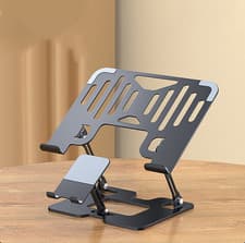 Image of Metal Portable Laptop Tablet Stand Riser Adjustable Holder 360° Desktop Holders