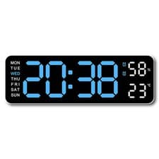Image of LED Wall Clock with Adjustable Brightness Countdown Timer Date Week Temperature