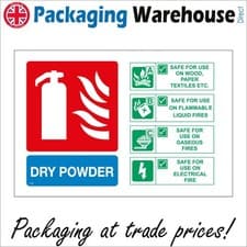 Image of SIGN Dry Powder Extinguisher Wood Paper Flammable Liquid Electrical Fire FI189A