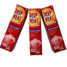 Image of 3 x DEEP HEAT Heat RUB Effective Relief from Muscular & Rheumati & Back Pain 35g