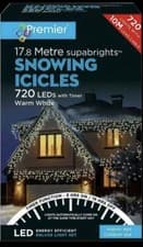 Image of 720 LED Snowing Icicle Warm White Lights with Timer - PREMIER