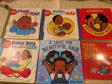 Image of NEW! 6 Baby Board Books! Bright Brown Baby books, I love my Beautiful Hair....